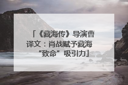 《藏海传》导演曹译文：肖战赋予藏海“致命”吸引力