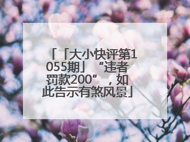 「大小快评第1055期」“违者罚款200”，如此告示有煞风景