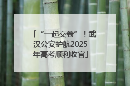 “一起交卷”！武汉公安护航2025年高考顺利收官