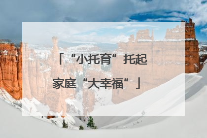 “小托育”托起家庭“大幸福”