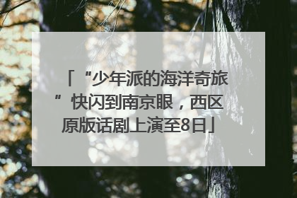 “少年派的海洋奇旅”快闪到南京眼，西区原版话剧上演至8日