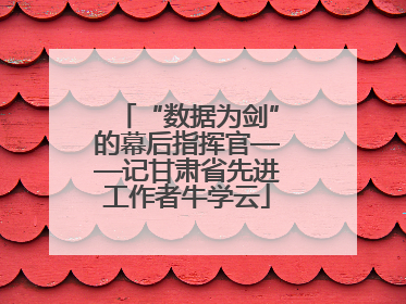 “数据为剑”的幕后指挥官——记甘肃省先进工作者牛学云
