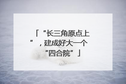 “长三角原点上”，建成好大一个“四合院”