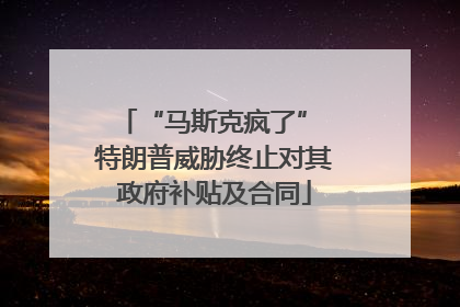 “马斯克疯了” 特朗普威胁终止对其政府补贴及合同