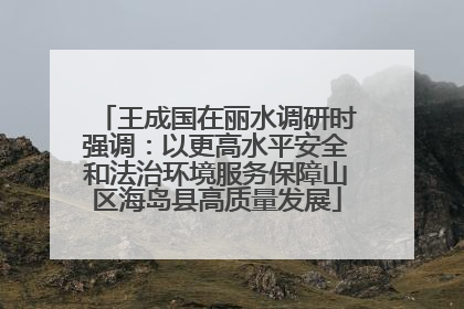 王成国在丽水调研时强调：以更高水平安全和法治环境服务保障山区海岛县高质量发展