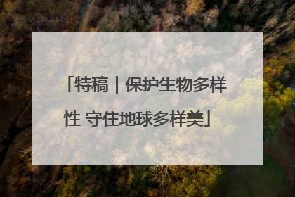 特稿｜保护生物多样性 守住地球多样美