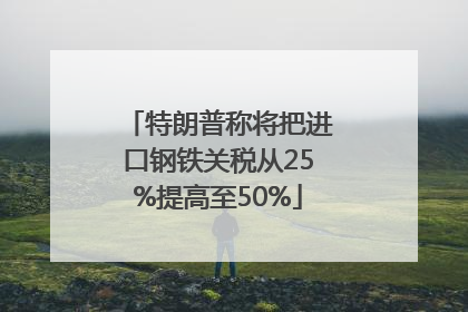 特朗普称将把进口钢铁关税从25%提高至50%