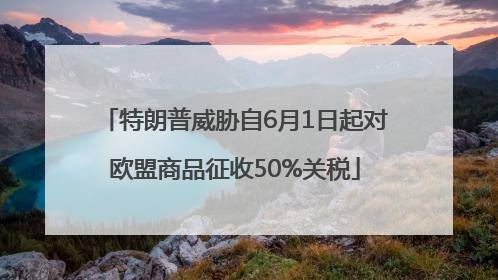 特朗普威胁自6月1日起对欧盟商品征收50%关税