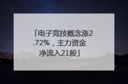 电子竞技概念涨2.72%，主力资金净流入21股