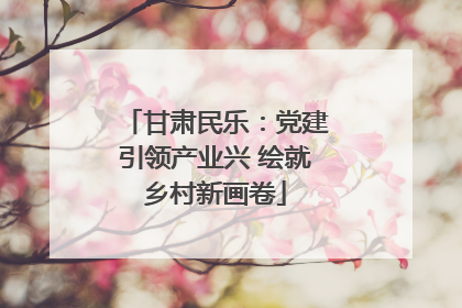 甘肃民乐：党建引领产业兴 绘就乡村新画卷
