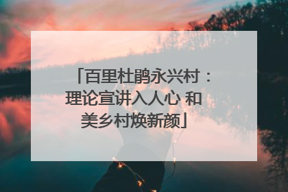 百里杜鹃永兴村：理论宣讲入人心 和美乡村焕新颜