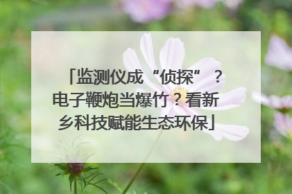 监测仪成“侦探”？电子鞭炮当爆竹？看新乡科技赋能生态环保