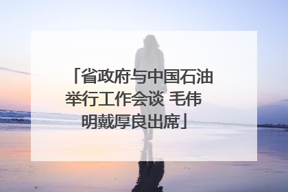 省政府与中国石油举行工作会谈 毛伟明戴厚良出席