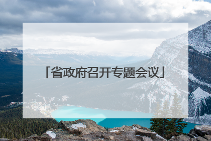 省政府召开专题会议
