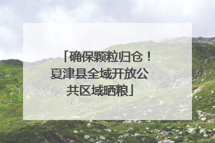 确保颗粒归仓！夏津县全域开放公共区域晒粮