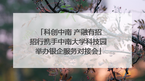 科创中南 产融有招 招行携手中南大学科技园举办银企服务对接会
