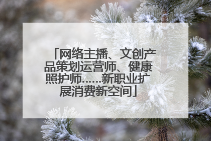 网络主播、文创产品策划运营师、健康照护师……新职业扩展消费新空间