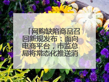 网购缺陷商品召回新规发布：面向电商平台，市监总局将常态化推送消费品召回信息