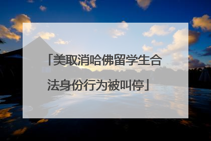 美取消哈佛留学生合法身份行为被叫停