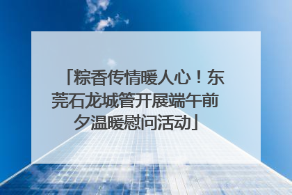 粽香传情暖人心！东莞石龙城管开展端午前夕温暖慰问活动
