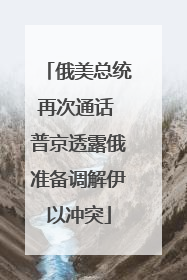 俄美总统再次通话 普京透露俄准备调解伊以冲突
