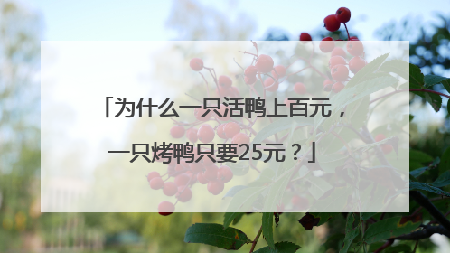 为什么一只活鸭上百元，一只烤鸭只要25元？