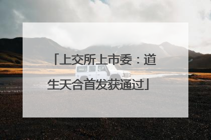上交所上市委：道生天合首发获通过