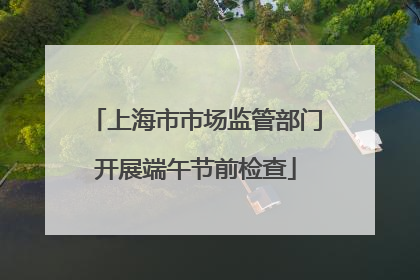 上海市市场监管部门开展端午节前检查