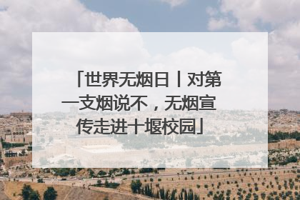 世界无烟日丨对第一支烟说不，无烟宣传走进十堰校园