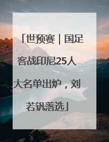 世预赛｜国足客战印尼25人大名单出炉，刘若钒落选
