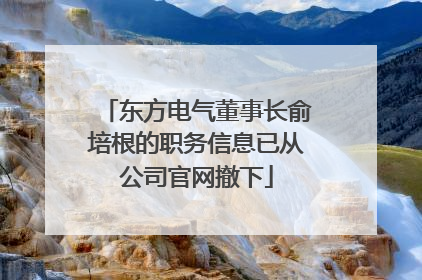 东方电气董事长俞培根的职务信息已从公司官网撤下