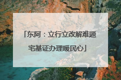 东阿：立行立改解难题 宅基证办理暖民心