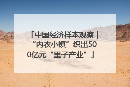 中国经济样本观察｜“内衣小镇”织出500亿元“里子产业”