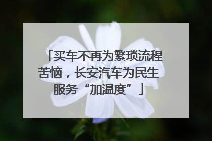 买车不再为繁琐流程苦恼，长安汽车为民生服务“加温度”