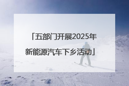 五部门开展2025年新能源汽车下乡活动