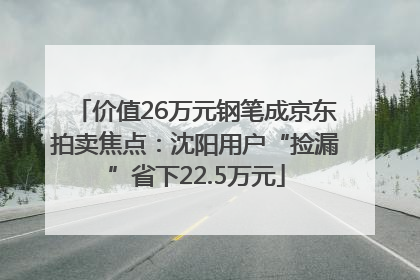 价值26万元钢笔成京东拍卖焦点：沈阳用户“捡漏”省下22.5万元