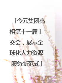 今元集团亮相第十一届上交会，展示全球化人力资源服务新范式