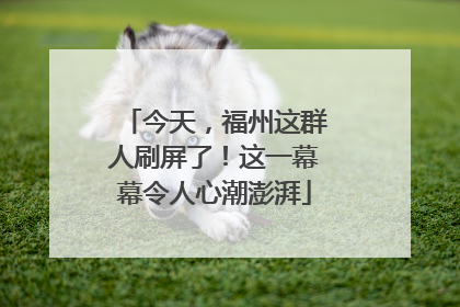 今天，福州这群人刷屏了！这一幕幕令人心潮澎湃