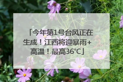 今年第1号台风正在生成！江西将迎暴雨+高温！最高36℃