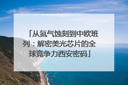 从氮气蚀刻到中欧班列：解密美光芯片的全球竞争力西安密码