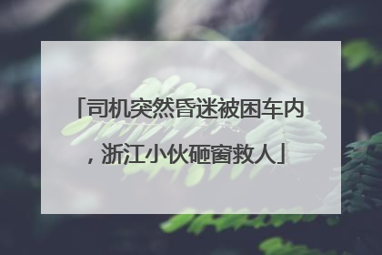 司机突然昏迷被困车内，浙江小伙砸窗救人
