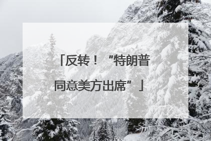 反转！“特朗普同意美方出席”