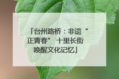 台州路桥：非遗“正青春” 十里长街唤醒文化记忆
