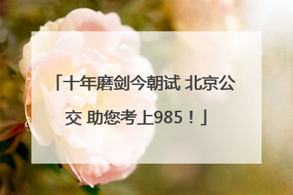 十年磨剑今朝试 北京公交 助您考上985！