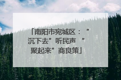 南阳市宛城区：“沉下去”听民声 “聚起来”商良策