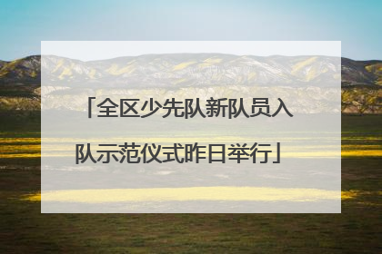 全区少先队新队员入队示范仪式昨日举行