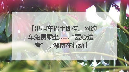 出租车招手即停、网约车免费乘坐……“爱心送考”，湖南在行动