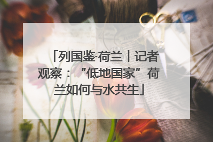 列国鉴·荷兰丨记者观察：“低地国家”荷兰如何与水共生