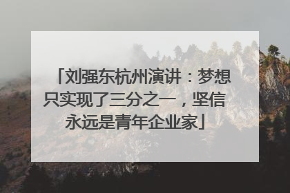 刘强东杭州演讲：梦想只实现了三分之一，坚信永远是青年企业家