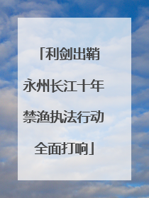 利剑出鞘 永州长江十年禁渔执法行动全面打响